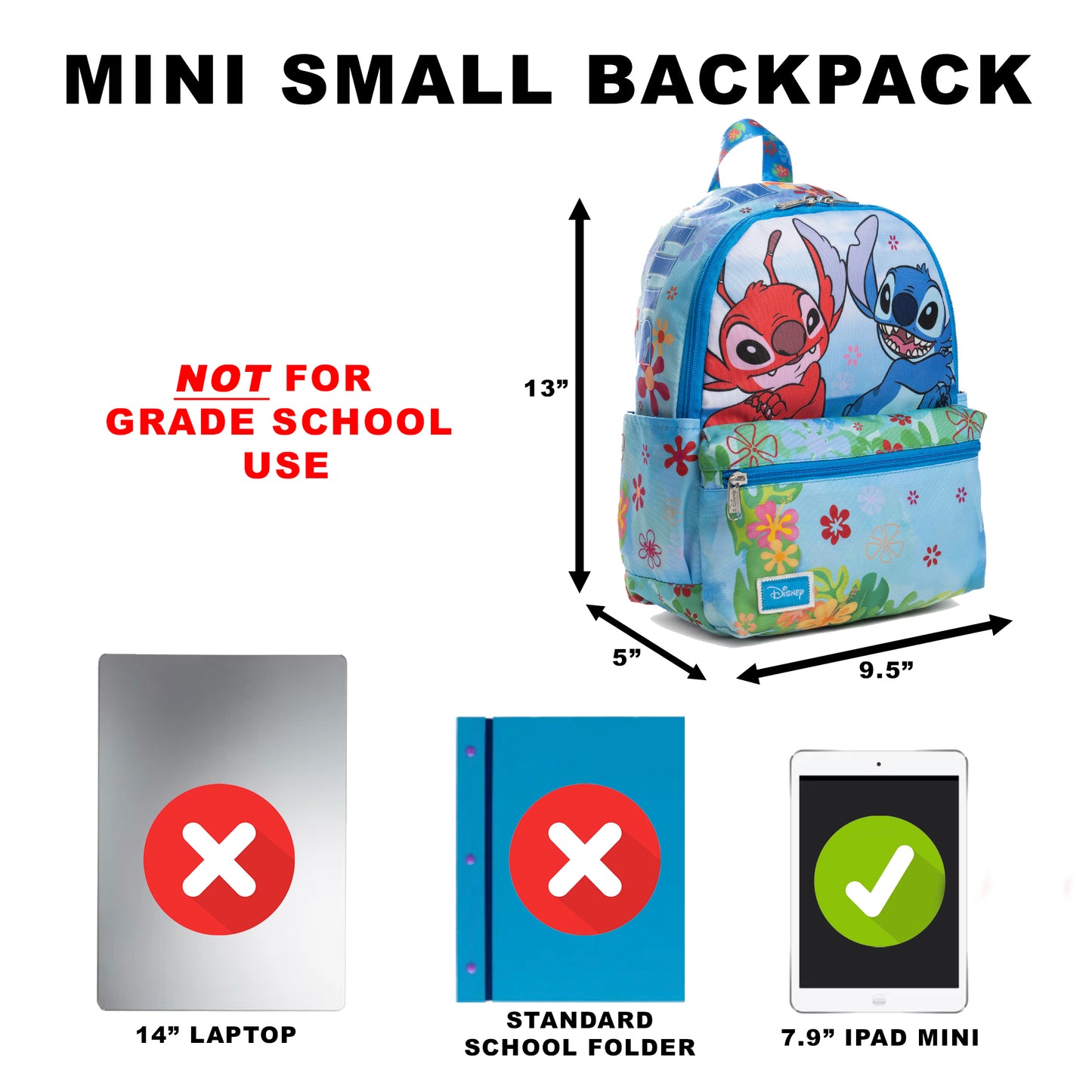 
                  
                    Disney Lilo and Stitch - Stitch and Leroy 13-inch Nylon Daypack
                  
                