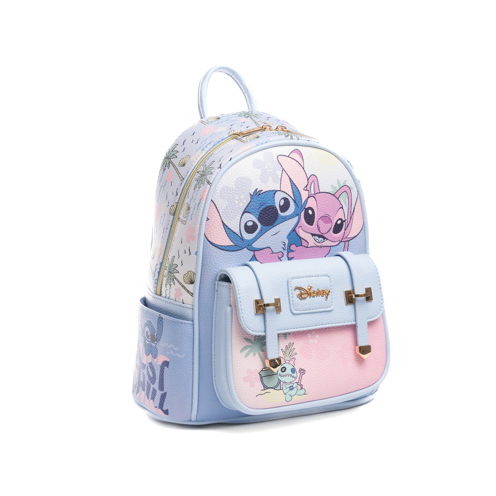 Disney's Lilo and Stitch -- Angel, Stitch and Scrump WondaPop 11" Vegan Leather Fashion Mini Backpack