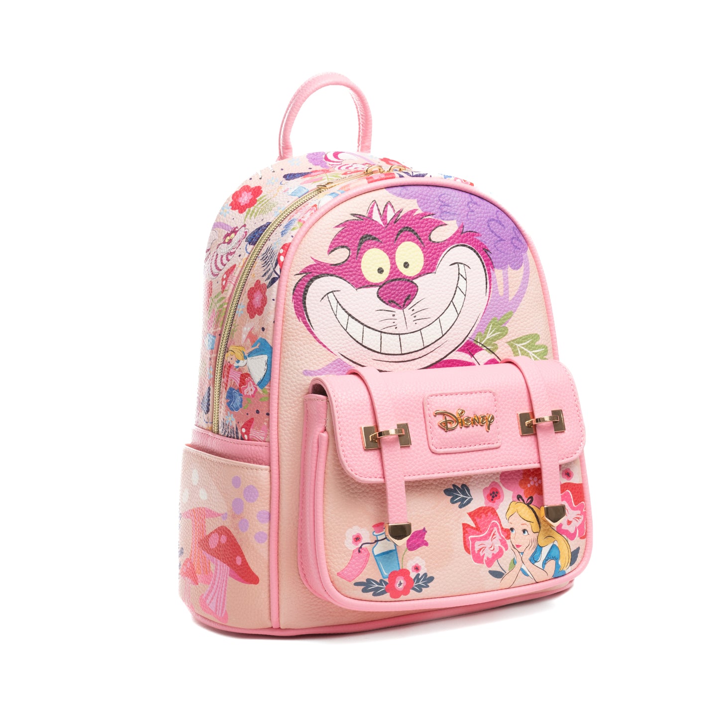 Disney Alice in Wonderland -- Cheshire Cat Smile 11-inch Vegan Leather Mini Backpack