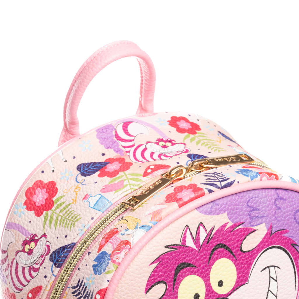 Disney Alice in Wonderland -- Cheshire Cat Smile 11-inch Vegan Leather Mini Backpack