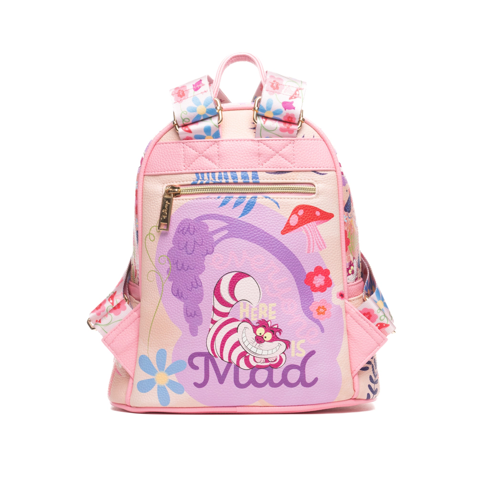 Disney Alice in Wonderland -- Cheshire Cat Smile 11-inch Vegan Leather Mini Backpack