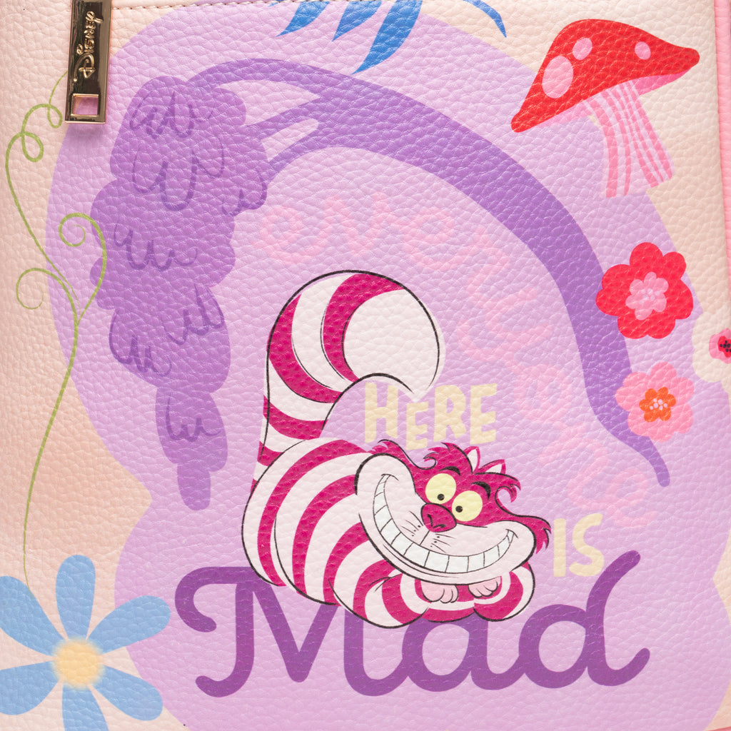 Disney Alice in Wonderland -- Cheshire Cat Smile 11-inch Vegan Leather Mini Backpack