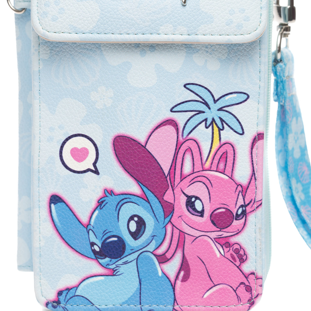 Disney Lilo and Stitch :Stitch and Angel Crossbody Wallet Cell Phone Wristlet