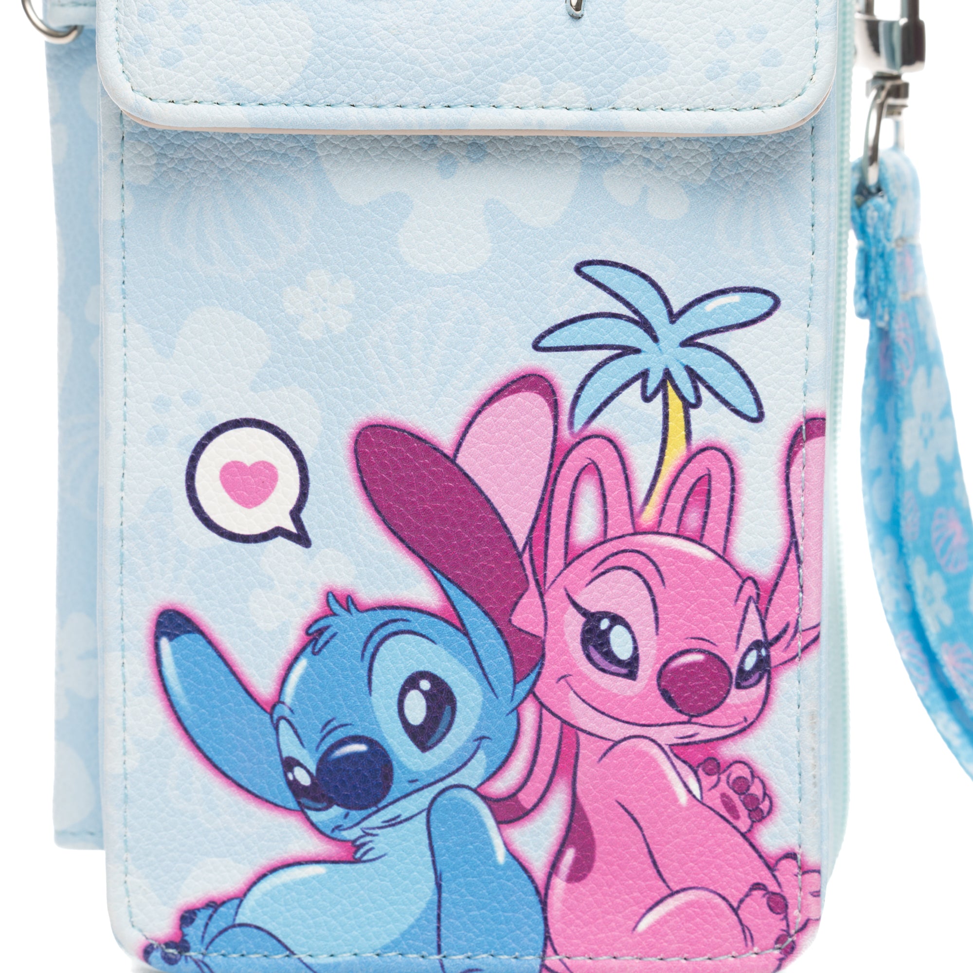 Disney Lilo and Stitch :Stitch and Angel Crossbody Wallet Cell Phone Wristlet