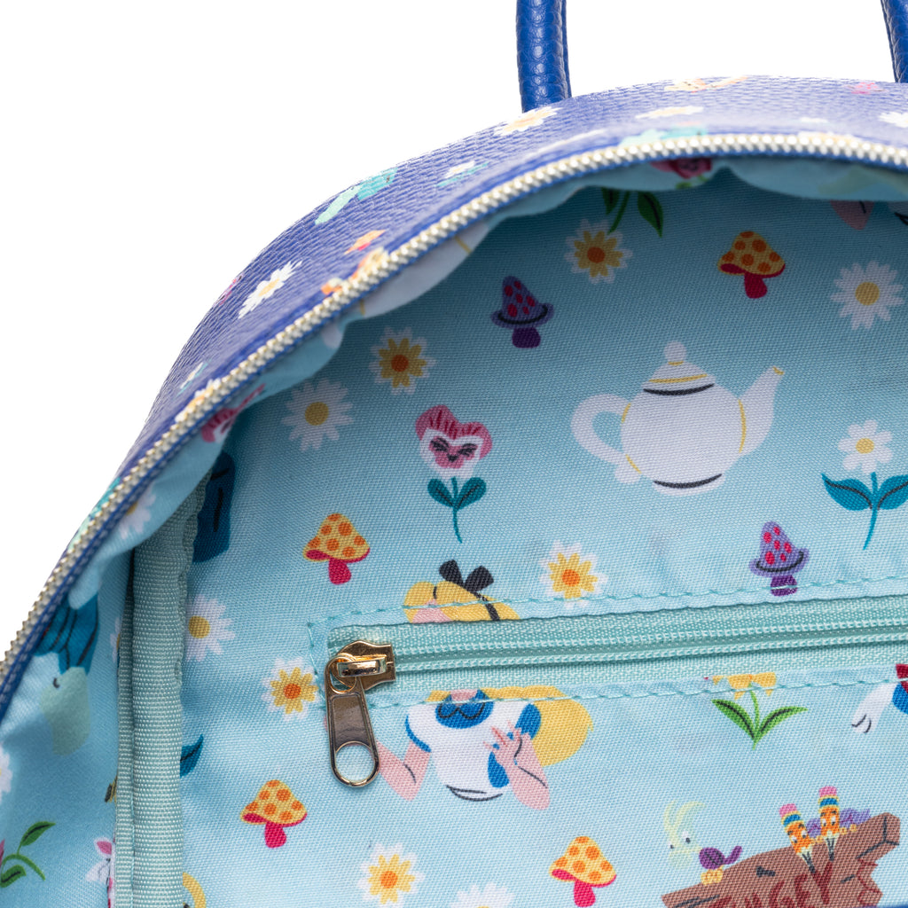 Alice in Wonderland Tea Party WondaPop 11" Vegan Leather Fashion Mini Backpack