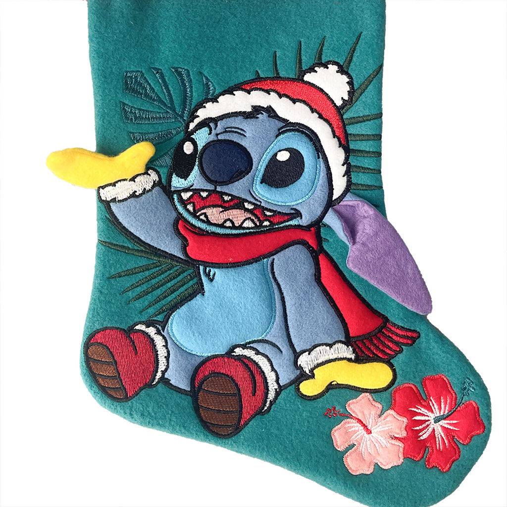Stitch in Santa Hat Applique Christmas Stocking