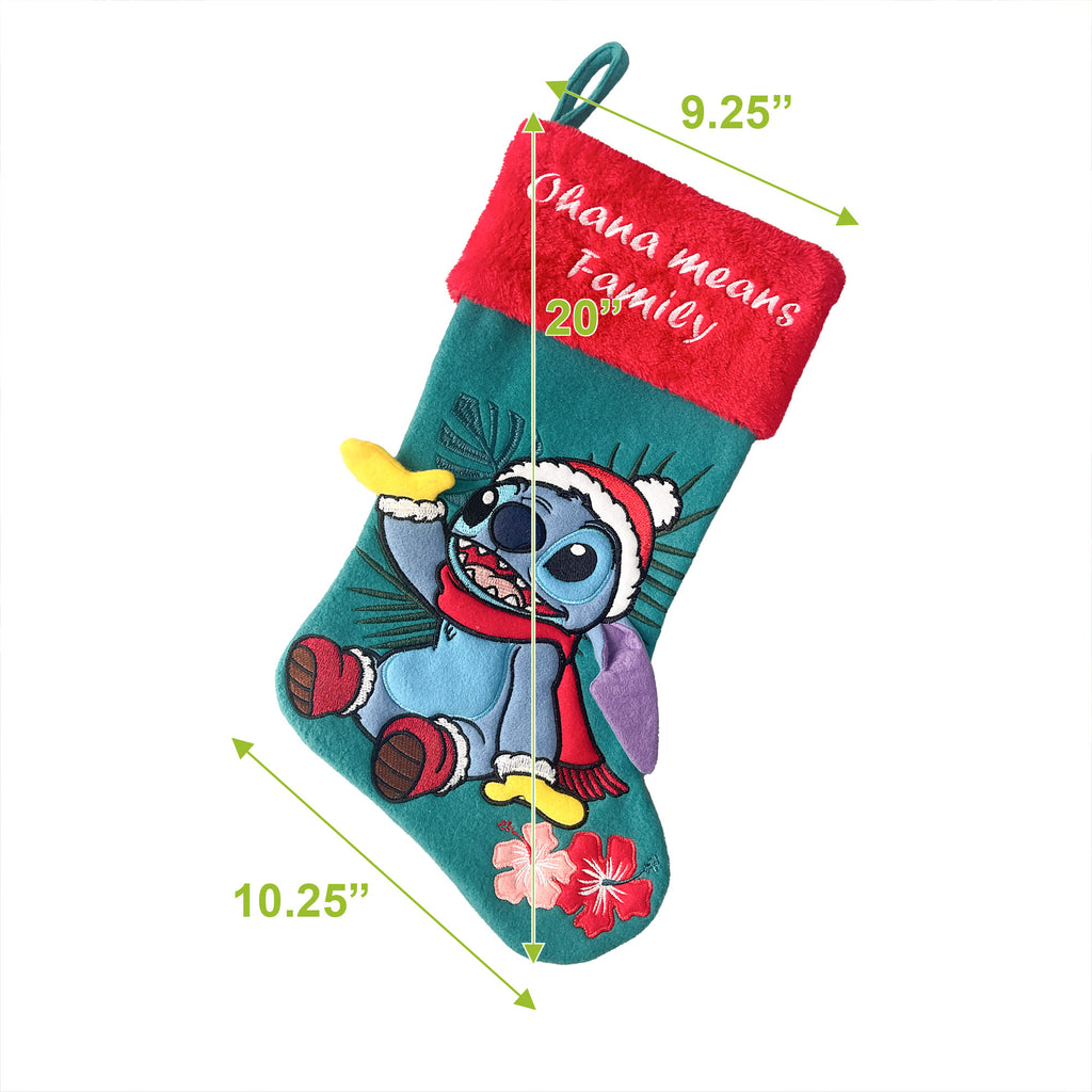 Stitch in Santa Hat Applique Christmas Stocking