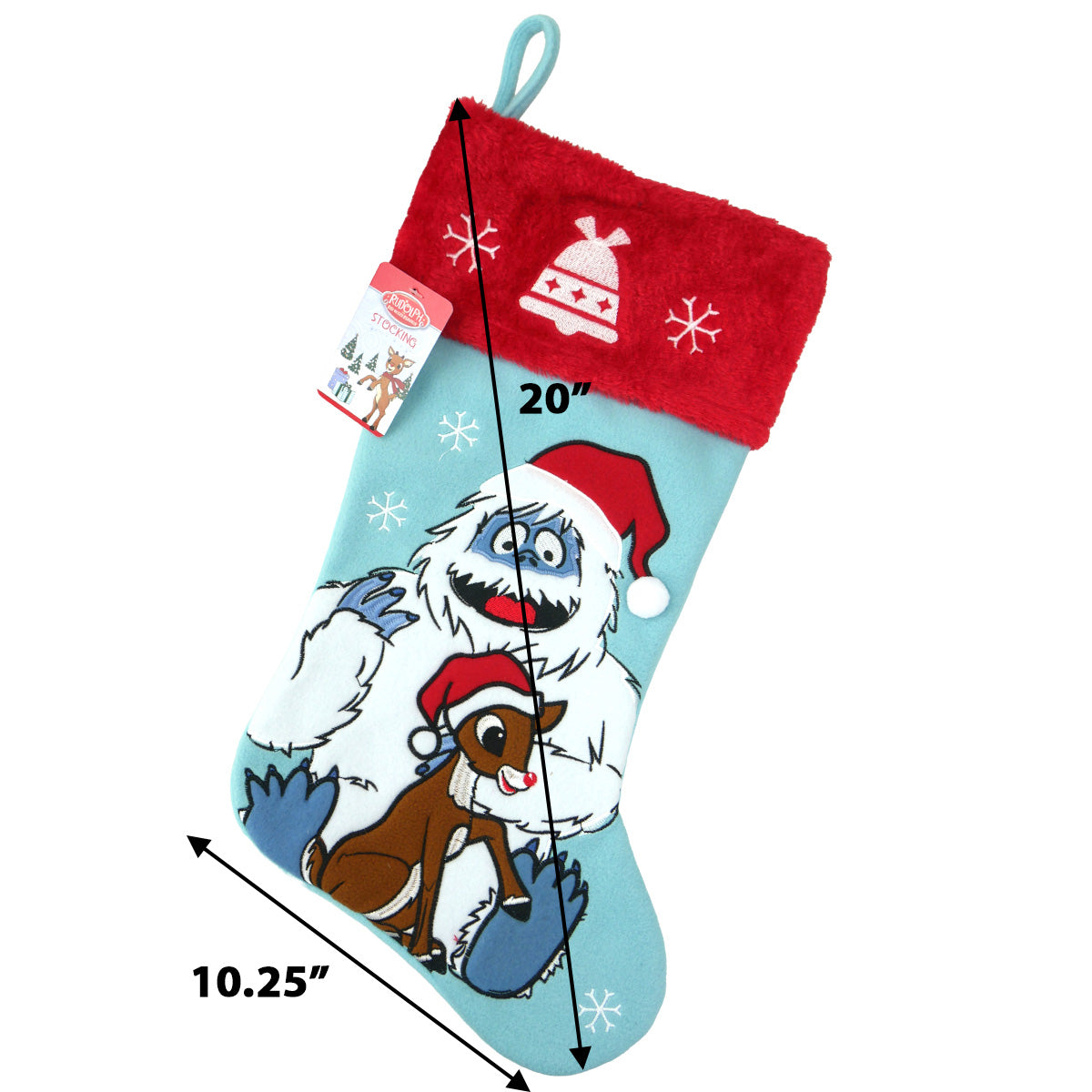 Rudolph and Bumble 20 inch Appliqué Stocking
