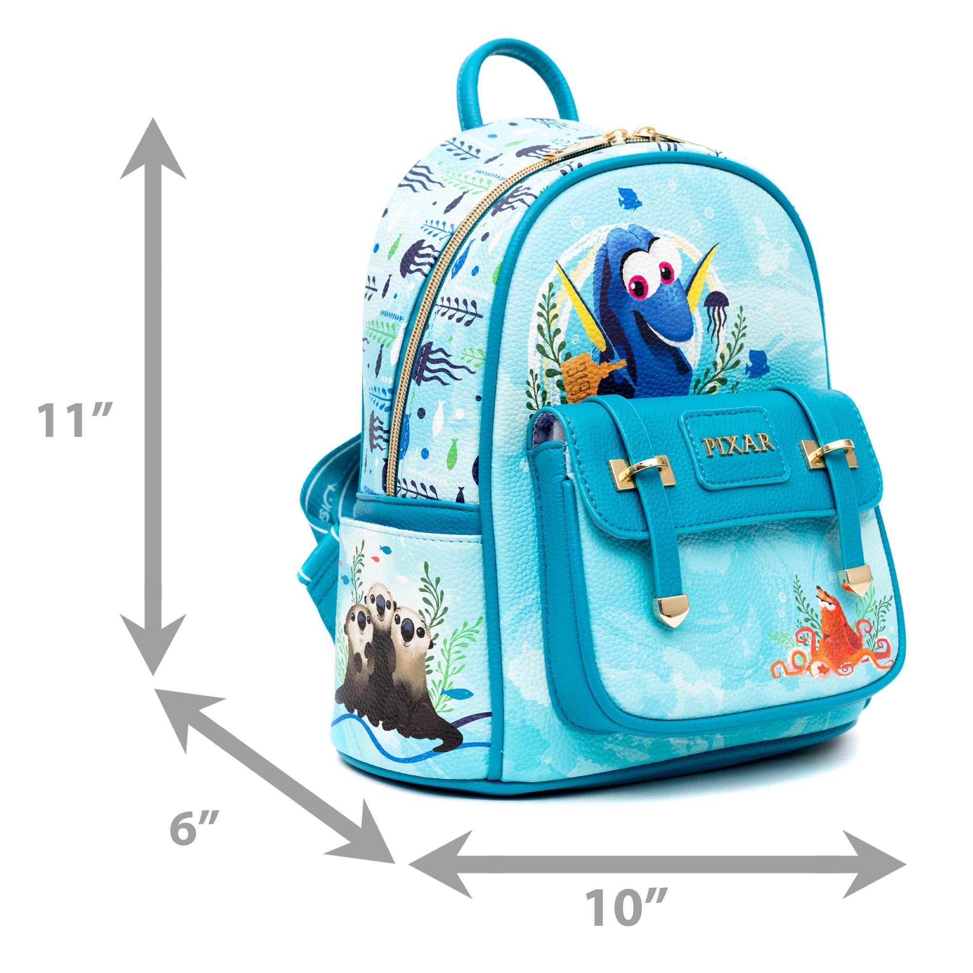 【WONDER WONDER】See-through pin tuck button layered mini OP Finding Dory WondaPop 11
