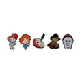 5-Pack of Horror Pins featuring Pennywise, Chucky, Jason, Freddy and Michael Myers