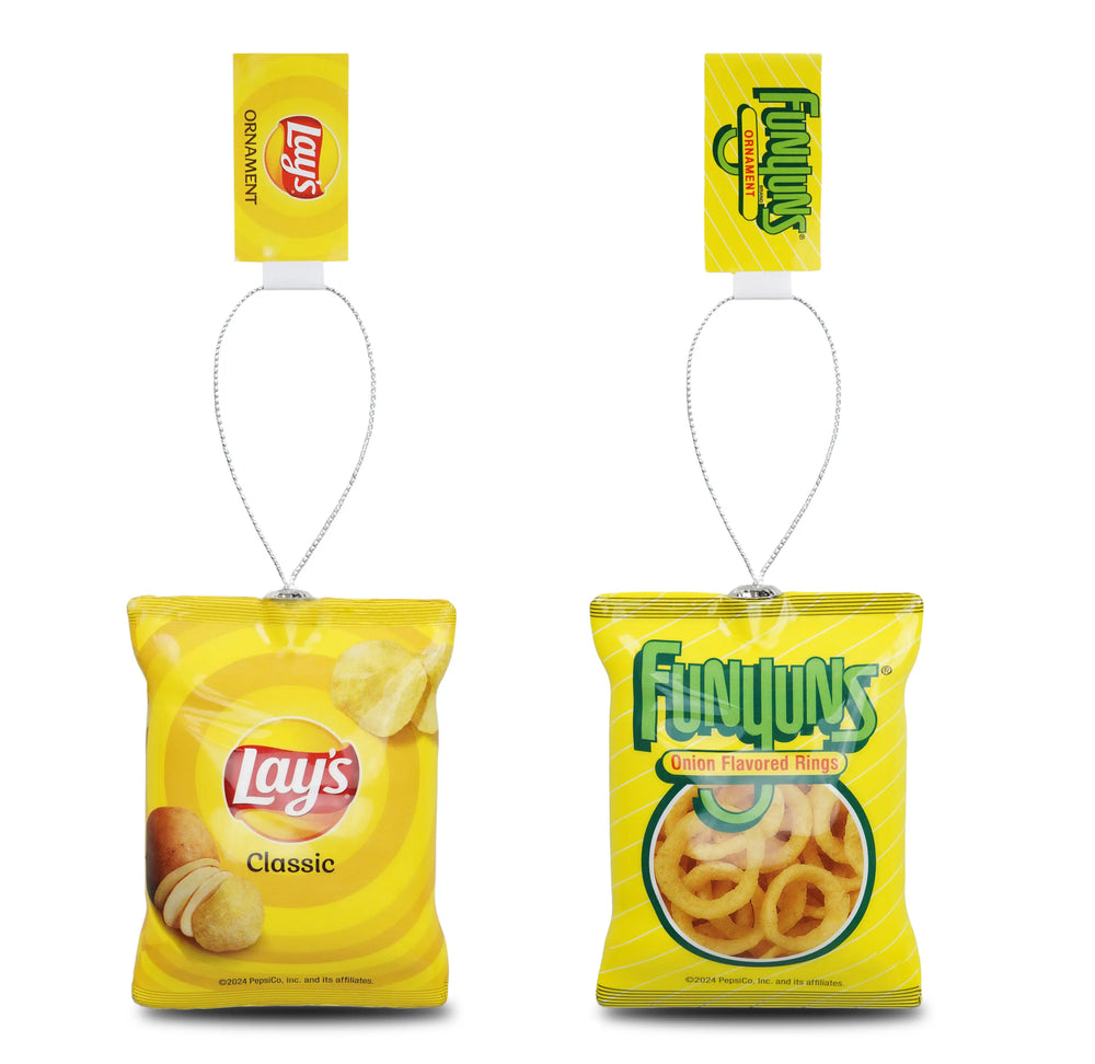 Lays Potato Chips and Funyuns 2-pack Christmas Tree Ornament Set