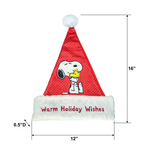 Snoopy Hugging Woodstock Santa Hat