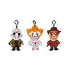 Horror 3-pack of 6 inch Plush Clips featuring Freddy, Jason and Pennywise