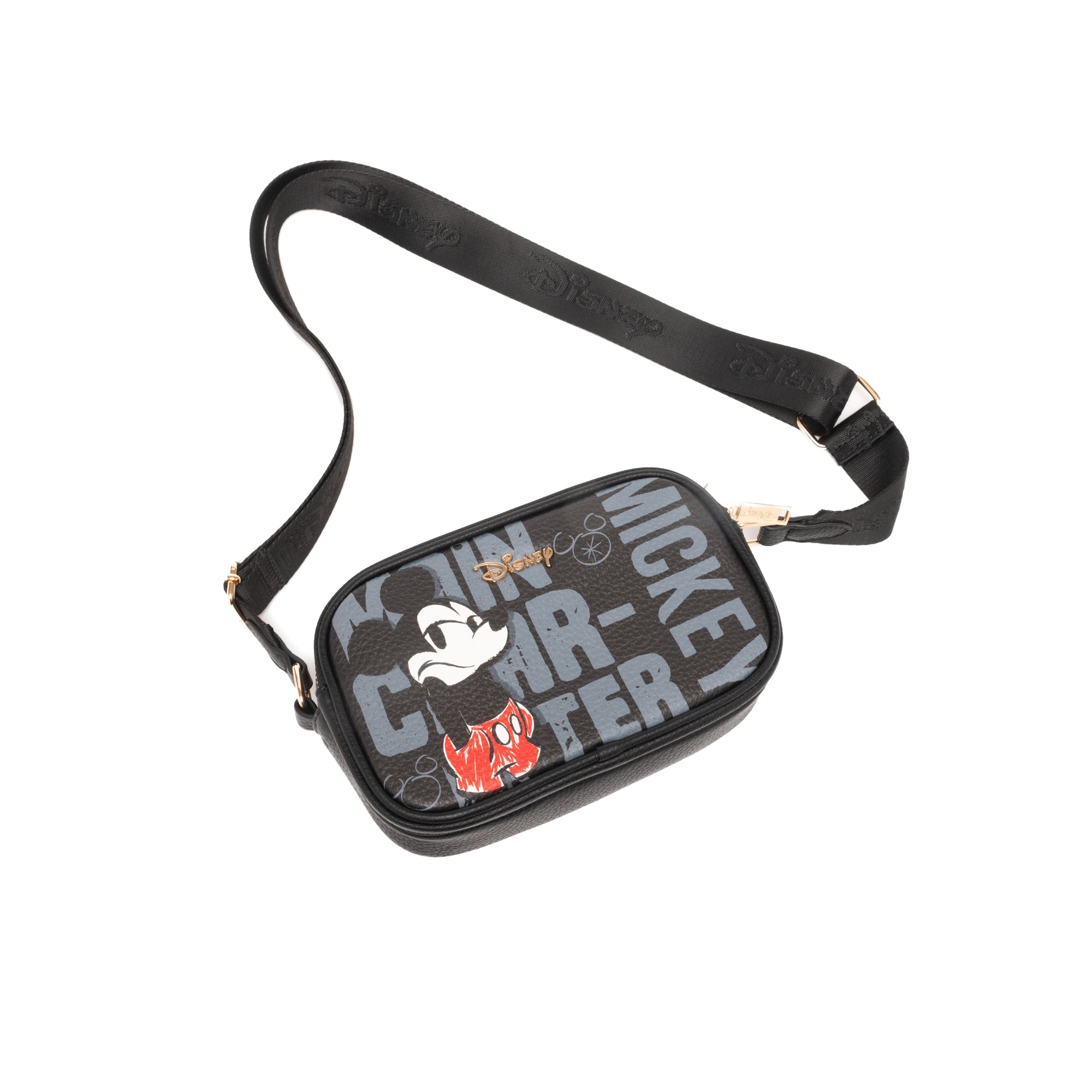 WondaPop Mickey and Minnie Mouse Double Zipper Crossbody/Shoulder Bag