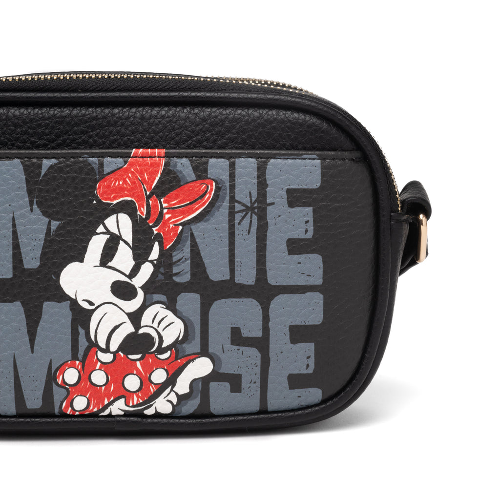 WondaPop Mickey and Minnie Mouse Double Zipper Crossbody/Shoulder Bag