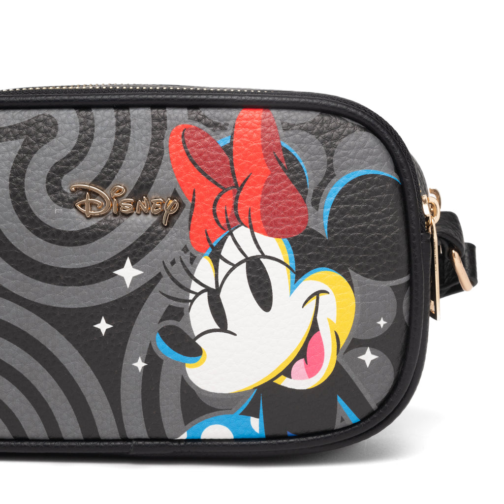 WondaPop Minnie Mouse Glam Double Zipper Crossbody/Shoulder Bag