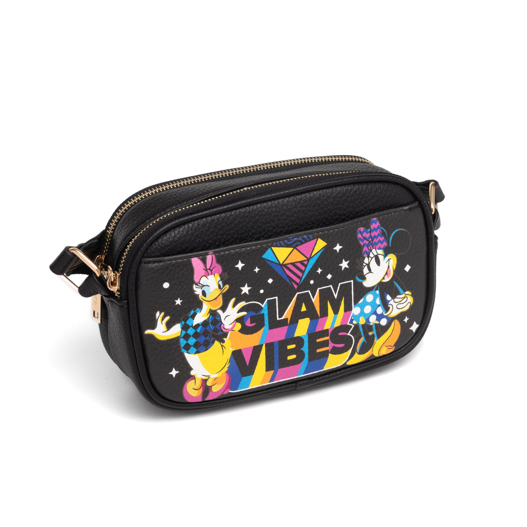 WondaPop Minnie Mouse Glam Double Zipper Crossbody/Shoulder Bag