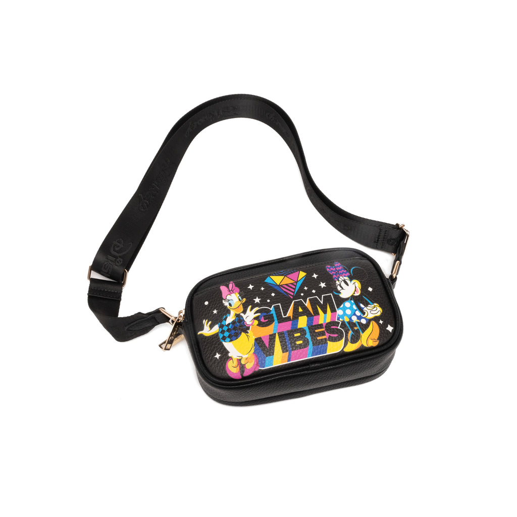WondaPop Minnie Mouse Glam Double Zipper Crossbody/Shoulder Bag