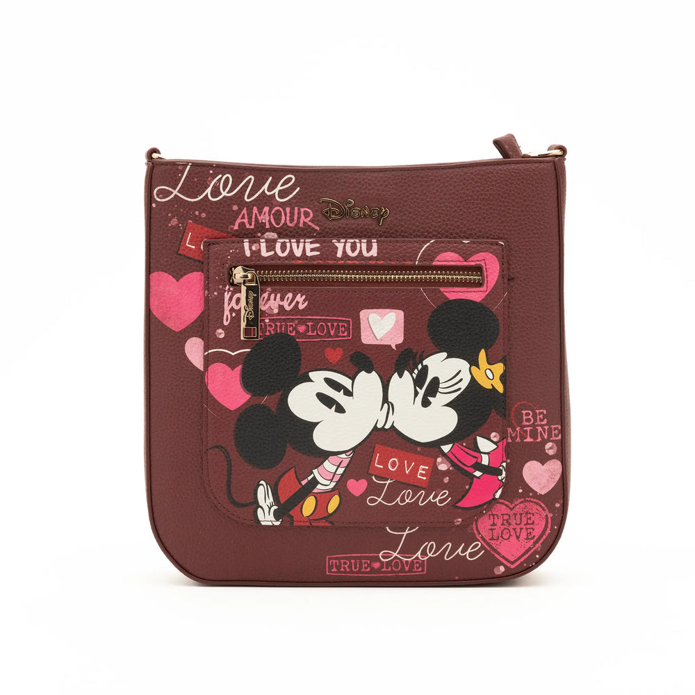 LOT OF 2 DISNEY STORE MINNIE MOUSE CROSSBODY PURSE Red HOT PINK GLITTER BOW  EARS | eBay