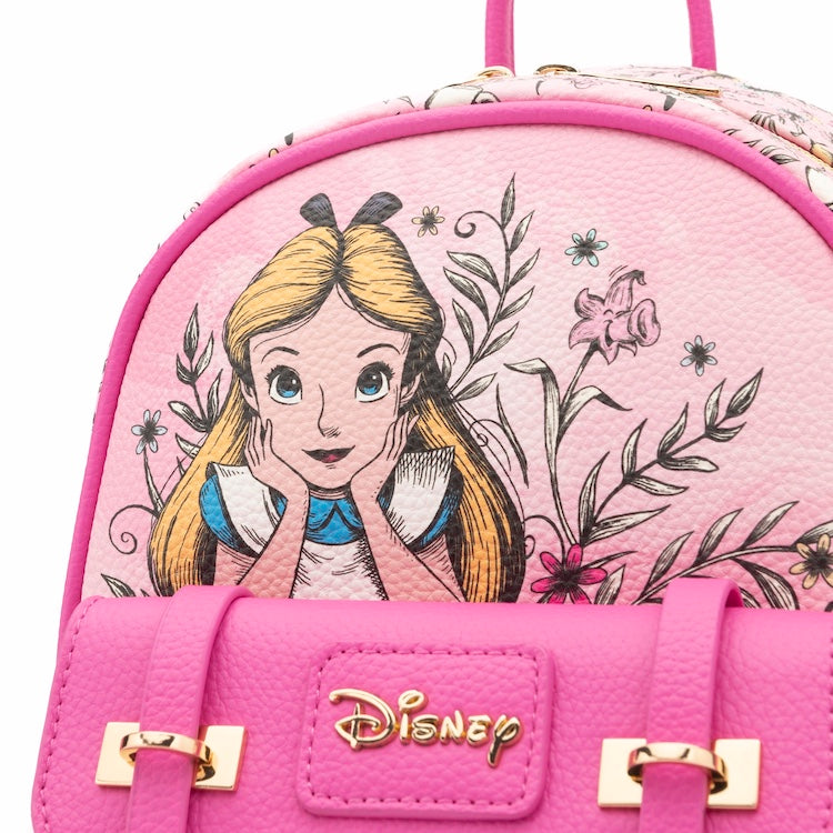 Alice in Wonderland WondaPop 11" Vegan Leather Fashion Mini Backpack