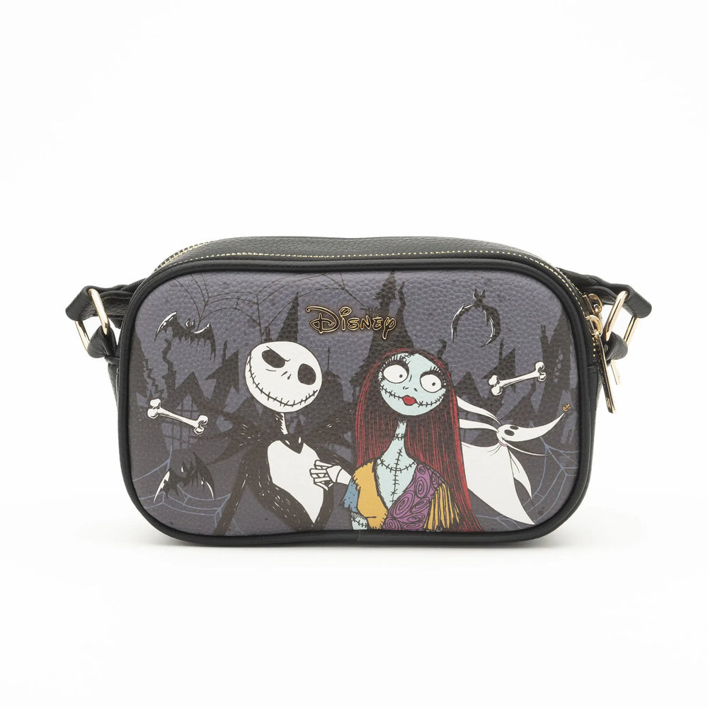 WondaPop Jack and Sally Double Zipper Crossbody/Shoulder Bag