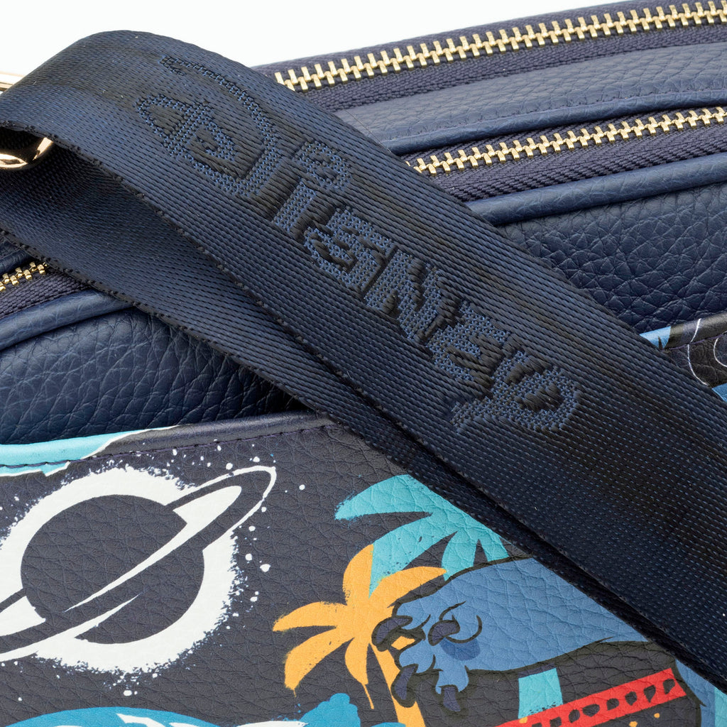 WondaPop Stitch Double Zipper Crossbody/Shoulder Bag