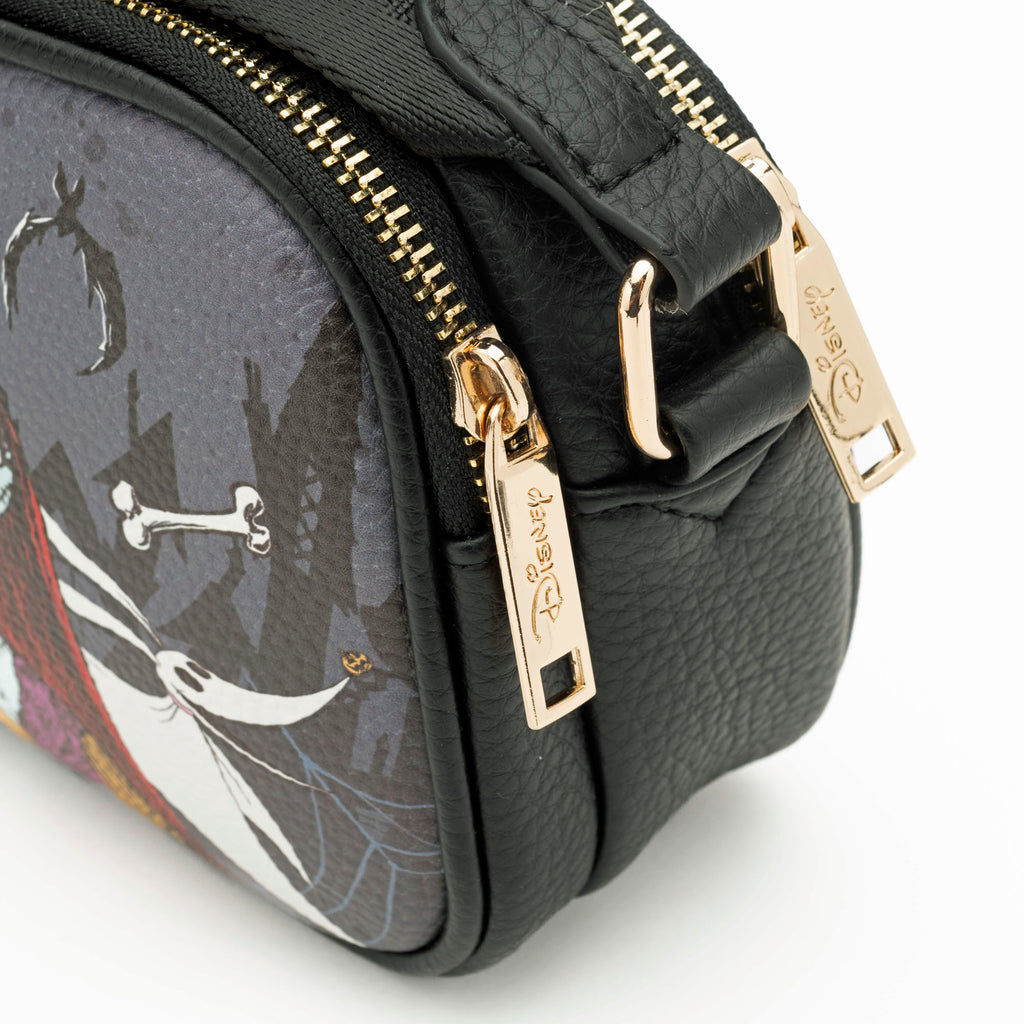 WondaPop Jack and Sally Double Zipper Crossbody/Shoulder Bag