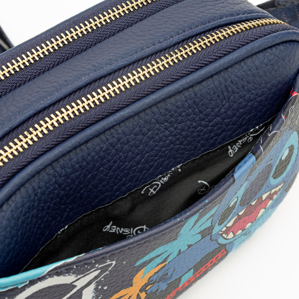 WondaPop Stitch Double Zipper Crossbody/Shoulder Bag