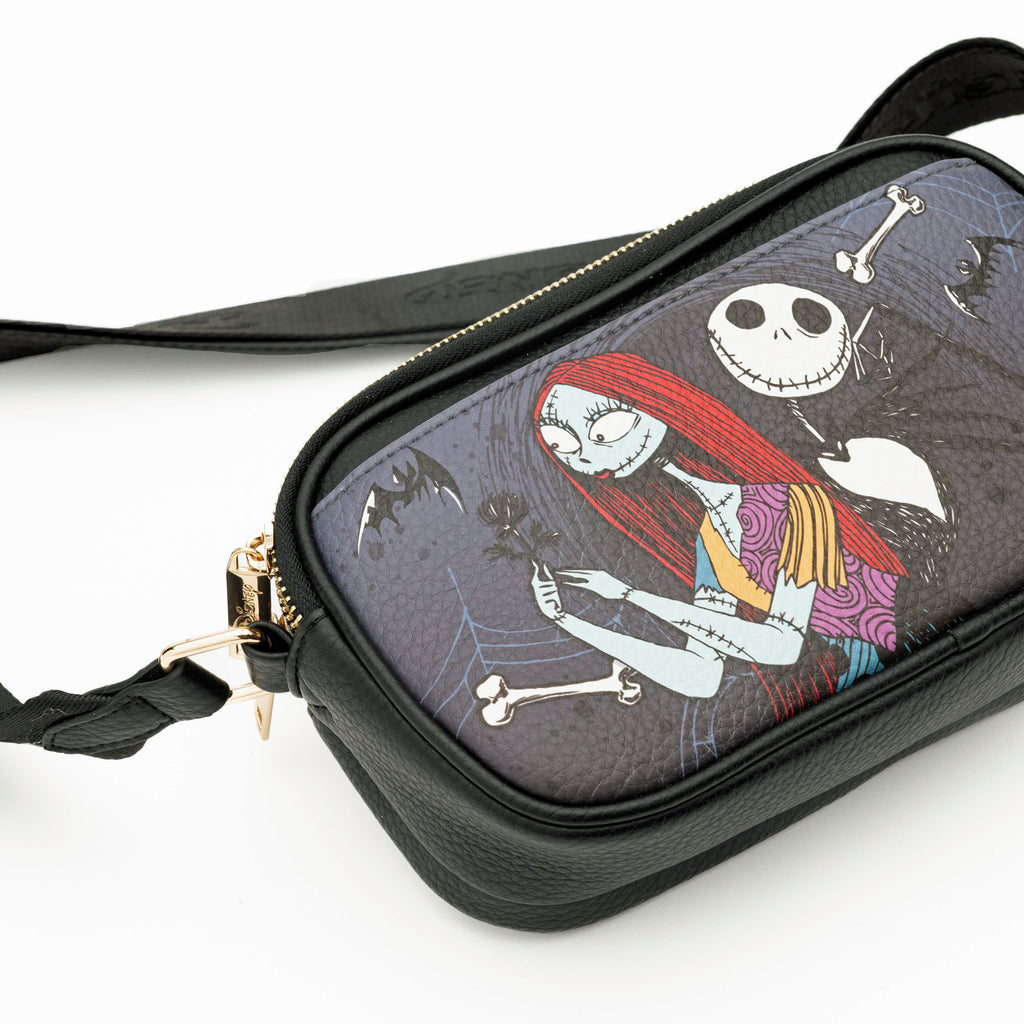 WondaPop Jack and Sally Double Zipper Crossbody/Shoulder Bag