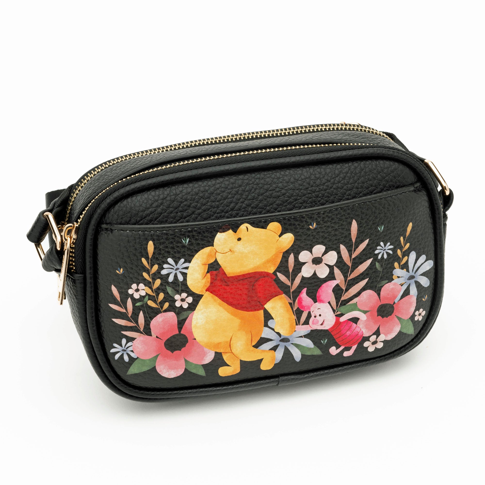 WondaPop Winnie the Pooh Double Zipper Crossbody/Shoulder Bag