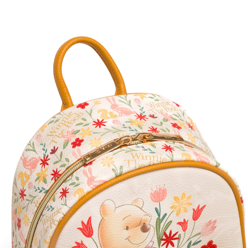 Winnie the Pooh among the Flowers WondaPop 11" Vegan Leather Fashion Mini Backpack