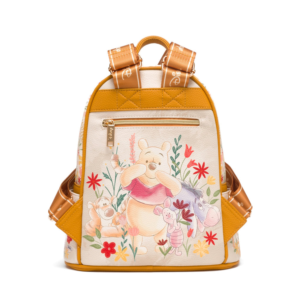Winnie the Pooh among the Flowers WondaPop 11" Vegan Leather Fashion Mini Backpack