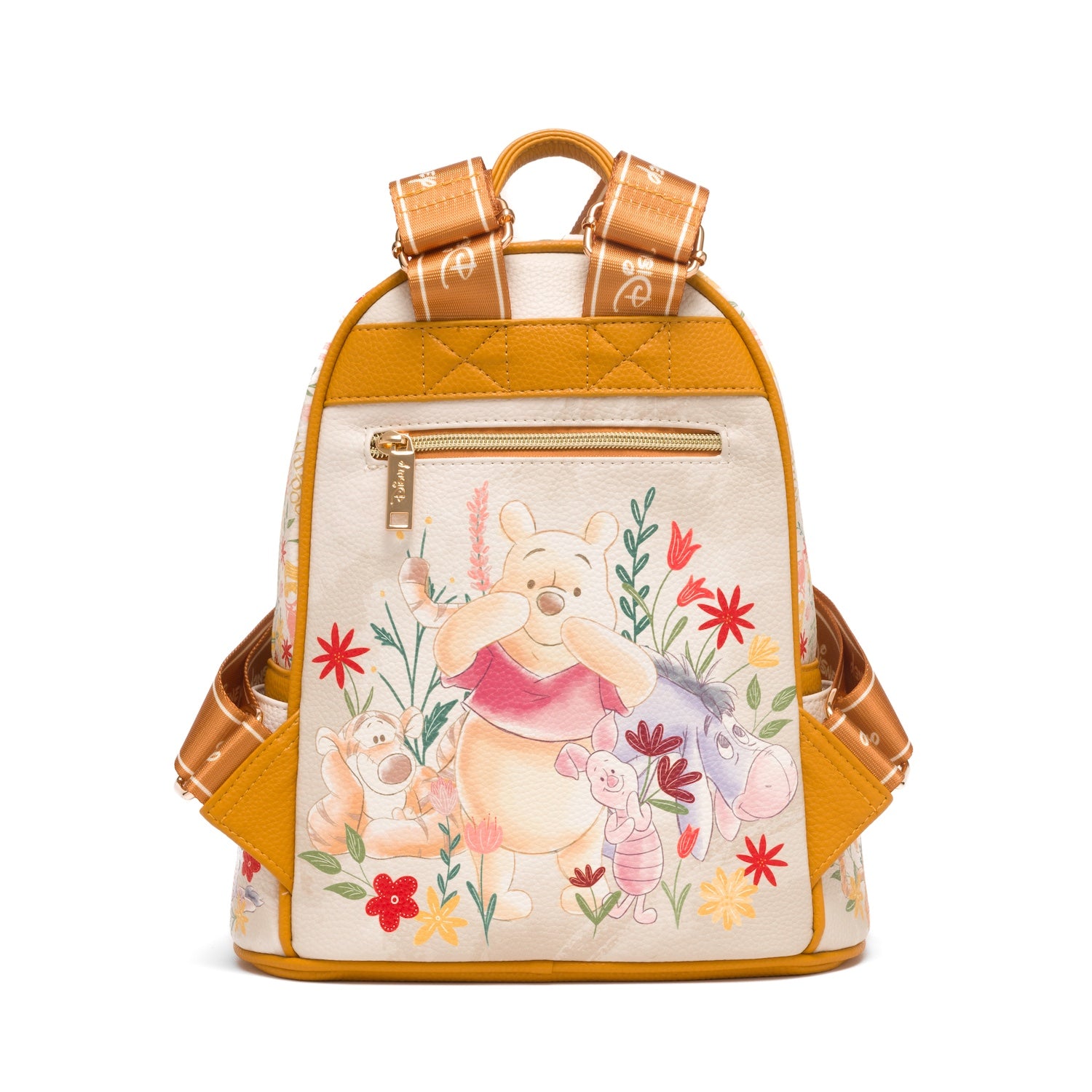 Winnie the Pooh among the Flowers WondaPop 11" Vegan Leather Fashion Mini Backpack
