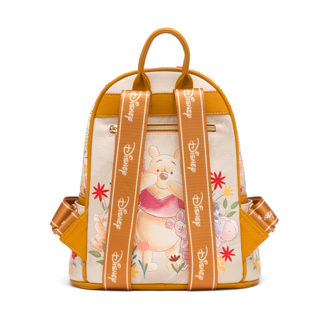 Winnie the Pooh among the Flowers WondaPop 11" Vegan Leather Fashion Mini Backpack