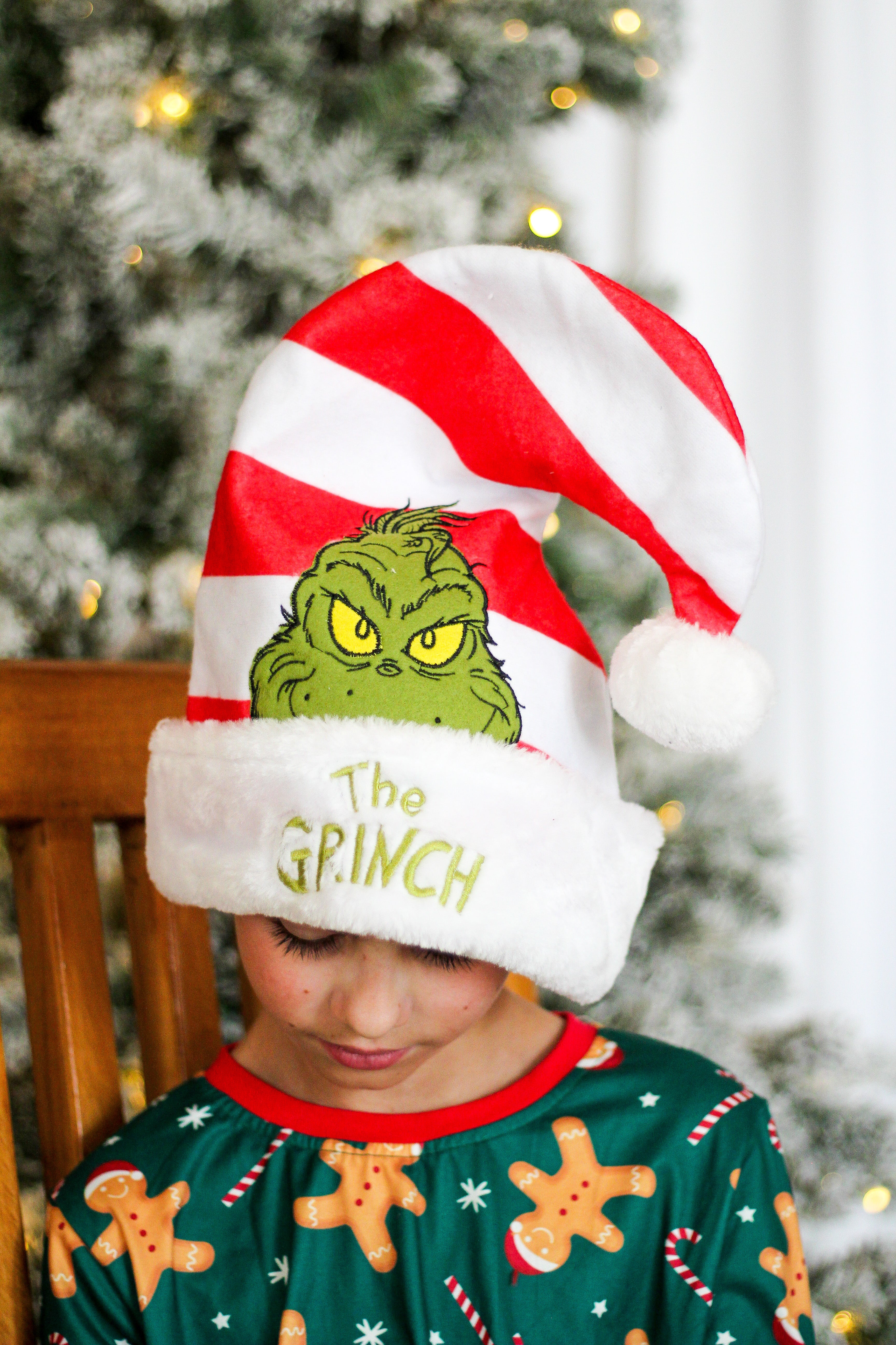 The Grinch Red Stripe Christmas Hat