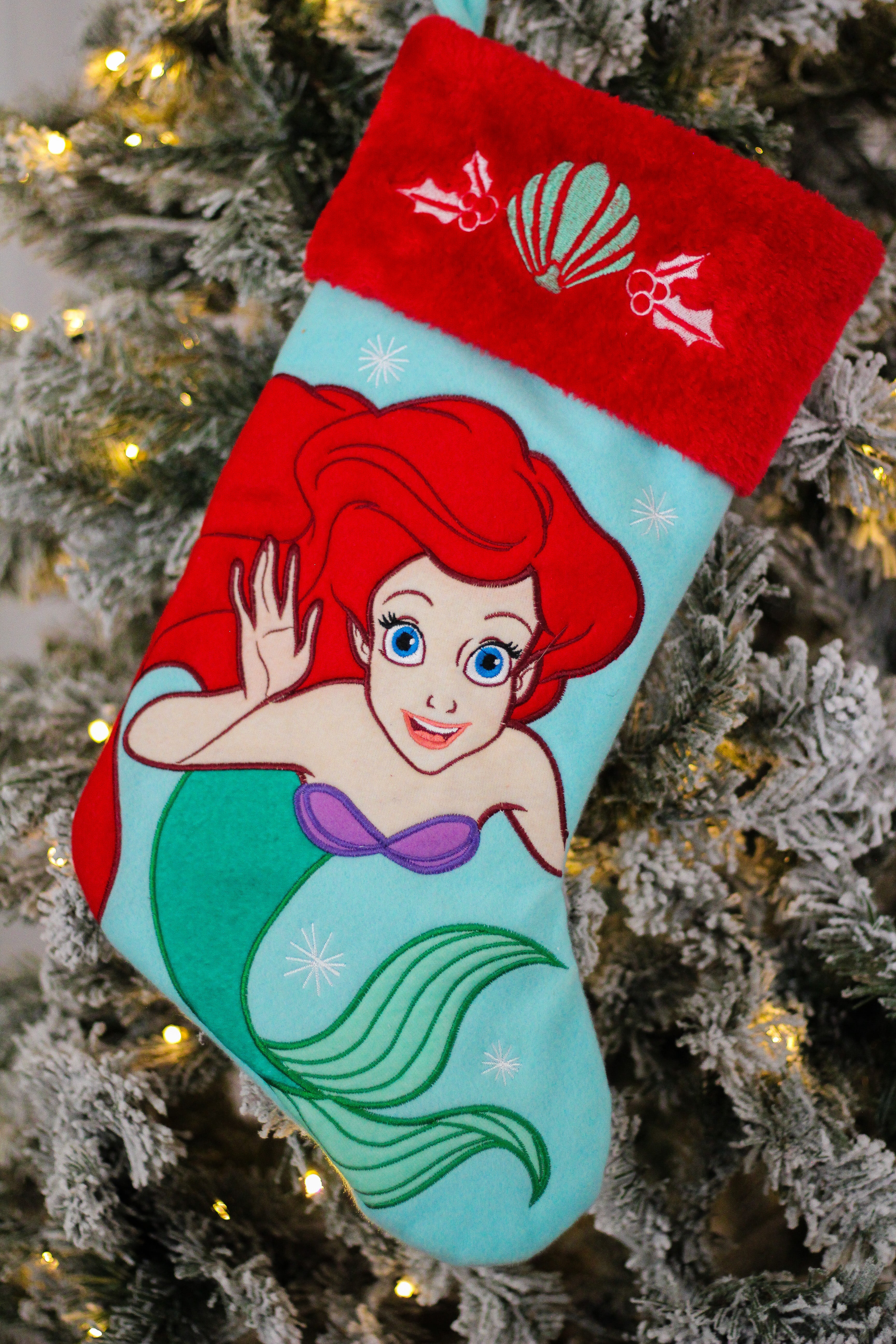 Princess Ariel Applique Christmas Stocking