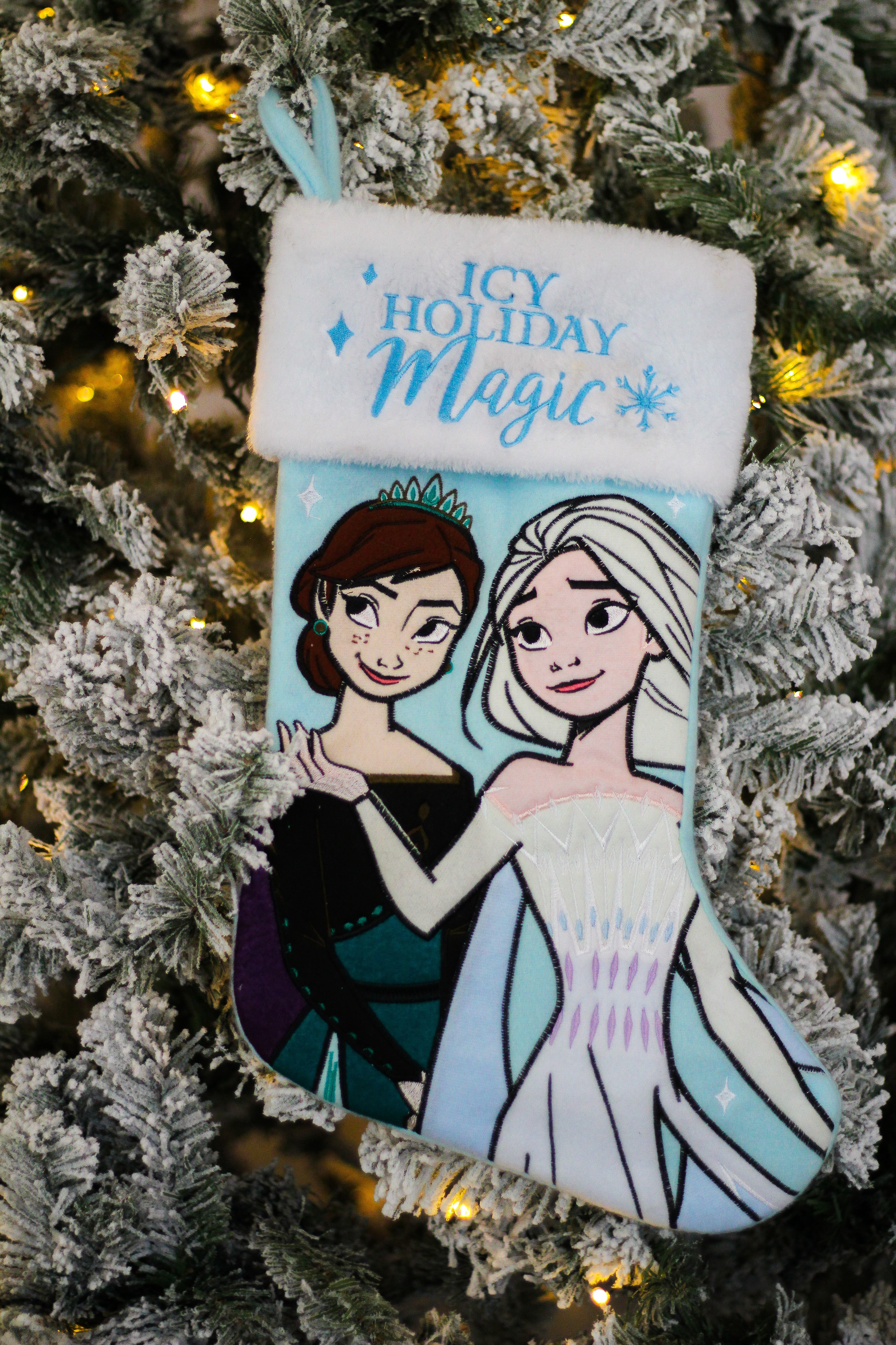 Frozen - Elsa and Anna 20" Applique Christmas Stocking