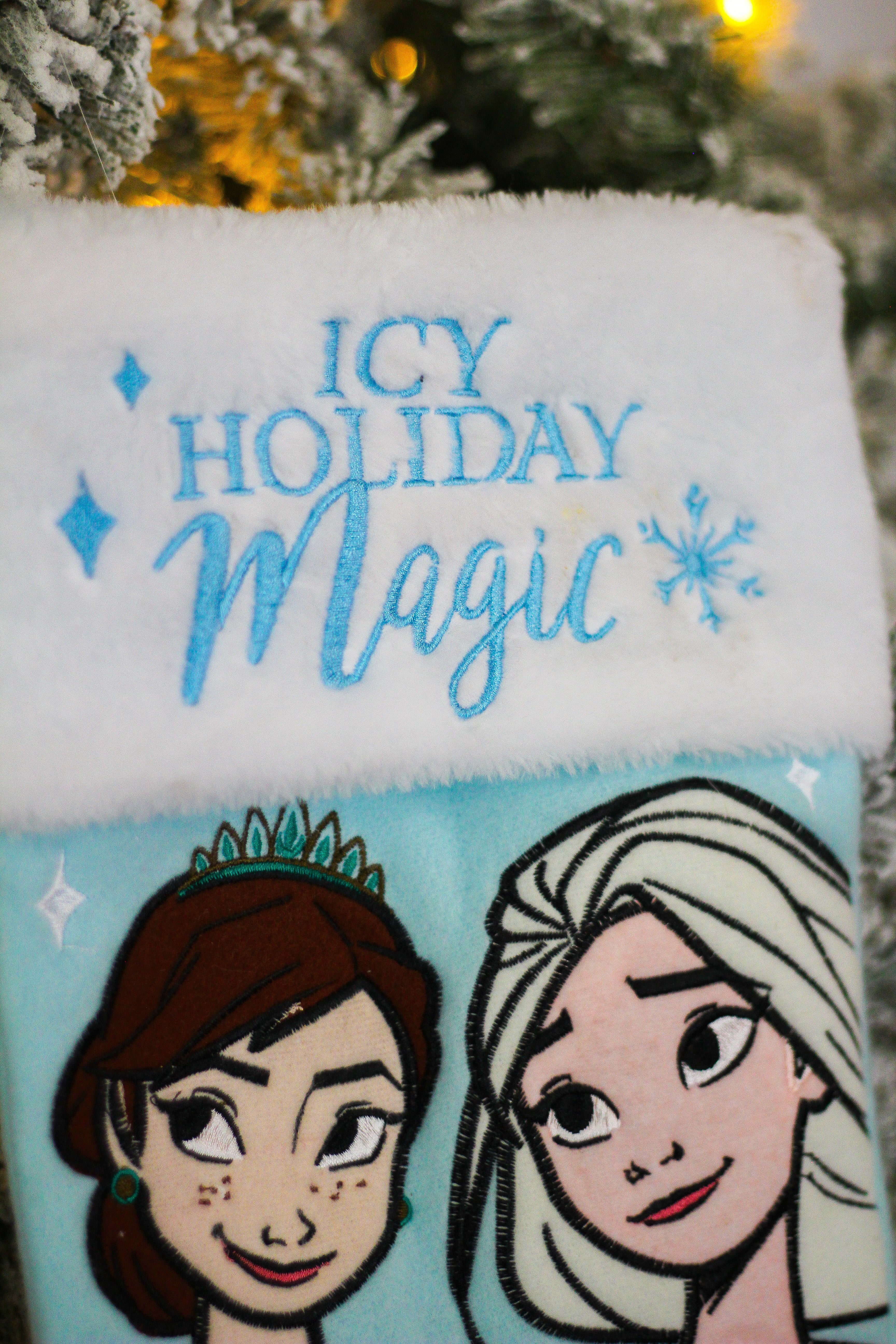 Frozen - Elsa and Anna 20" Applique Christmas Stocking