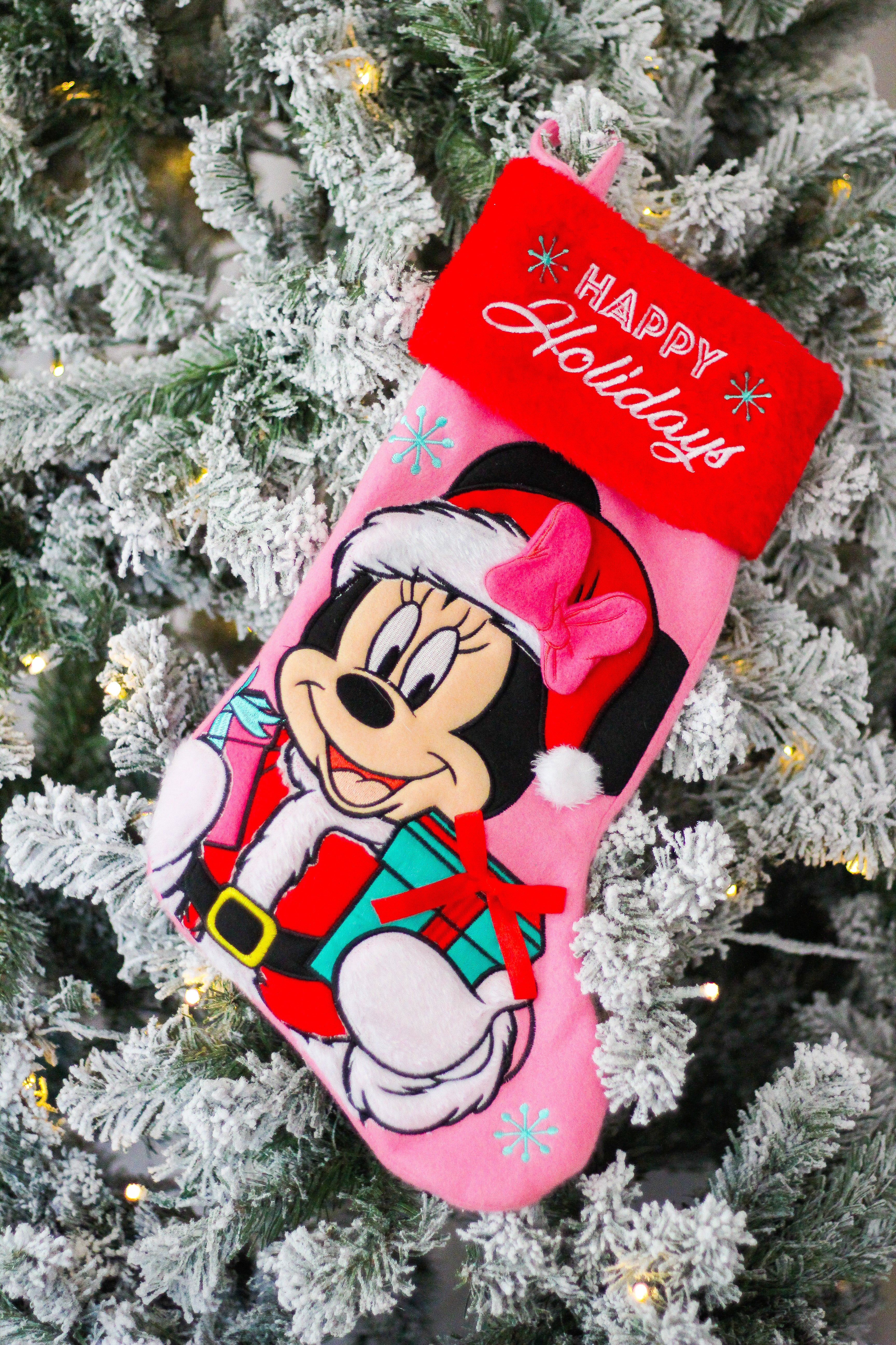 Minnie Mouse Applique Christmas Stocking