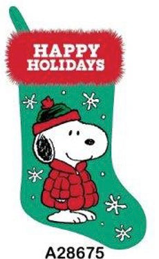 Snoopy in Puffer Jacket Embroidered Christmas Stocking