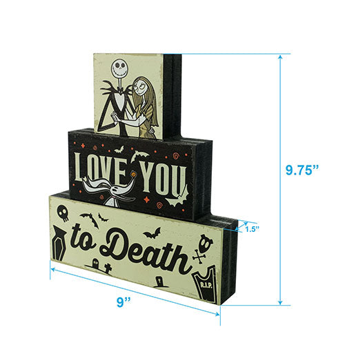 
                  
                    Disney The Nightmare Before Christmas "Love You to Death" wood block decor sign
                  
                