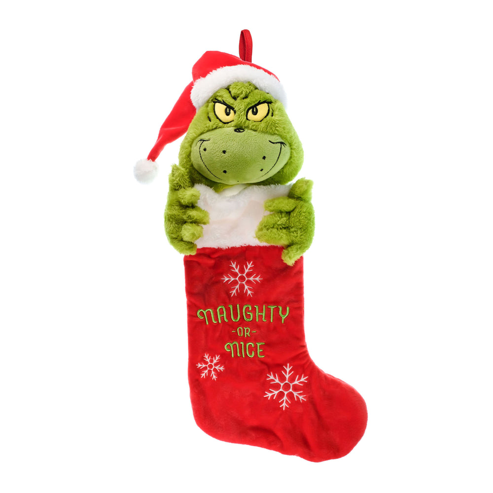 Dr Suess The Grinch who Stole Christmas 3D Plush Head Stocking