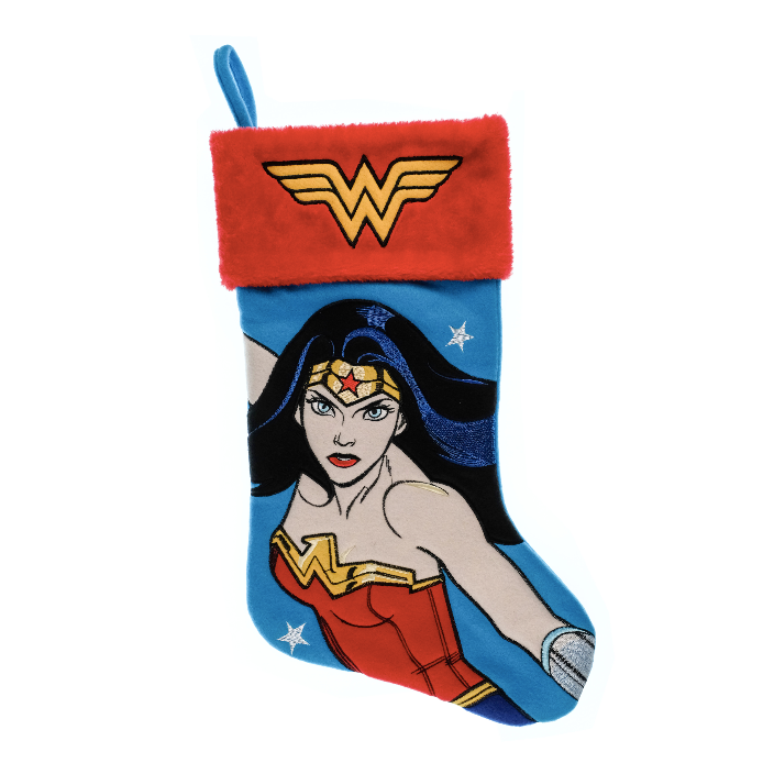 Wonder Woman Applique Christmas Stocking