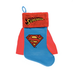 Superman Logo Christmas Stocking with Cape