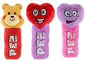 Pez Plush 7-inch set with Teddy Bear, Red Heart and Purple Heart Plush Dispensers