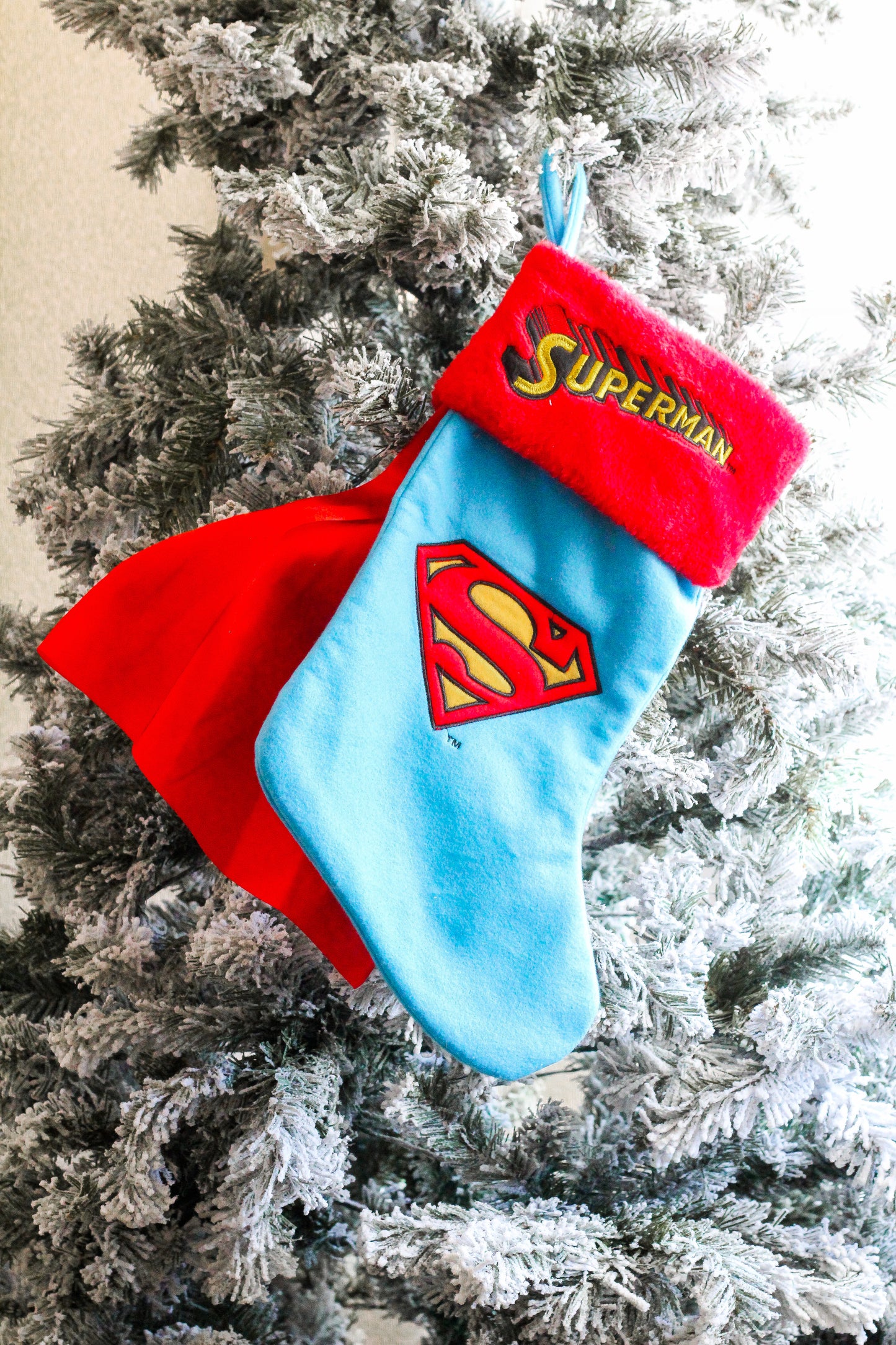 
                  
                    Superman Logo Christmas Stocking with Cape
                  
                