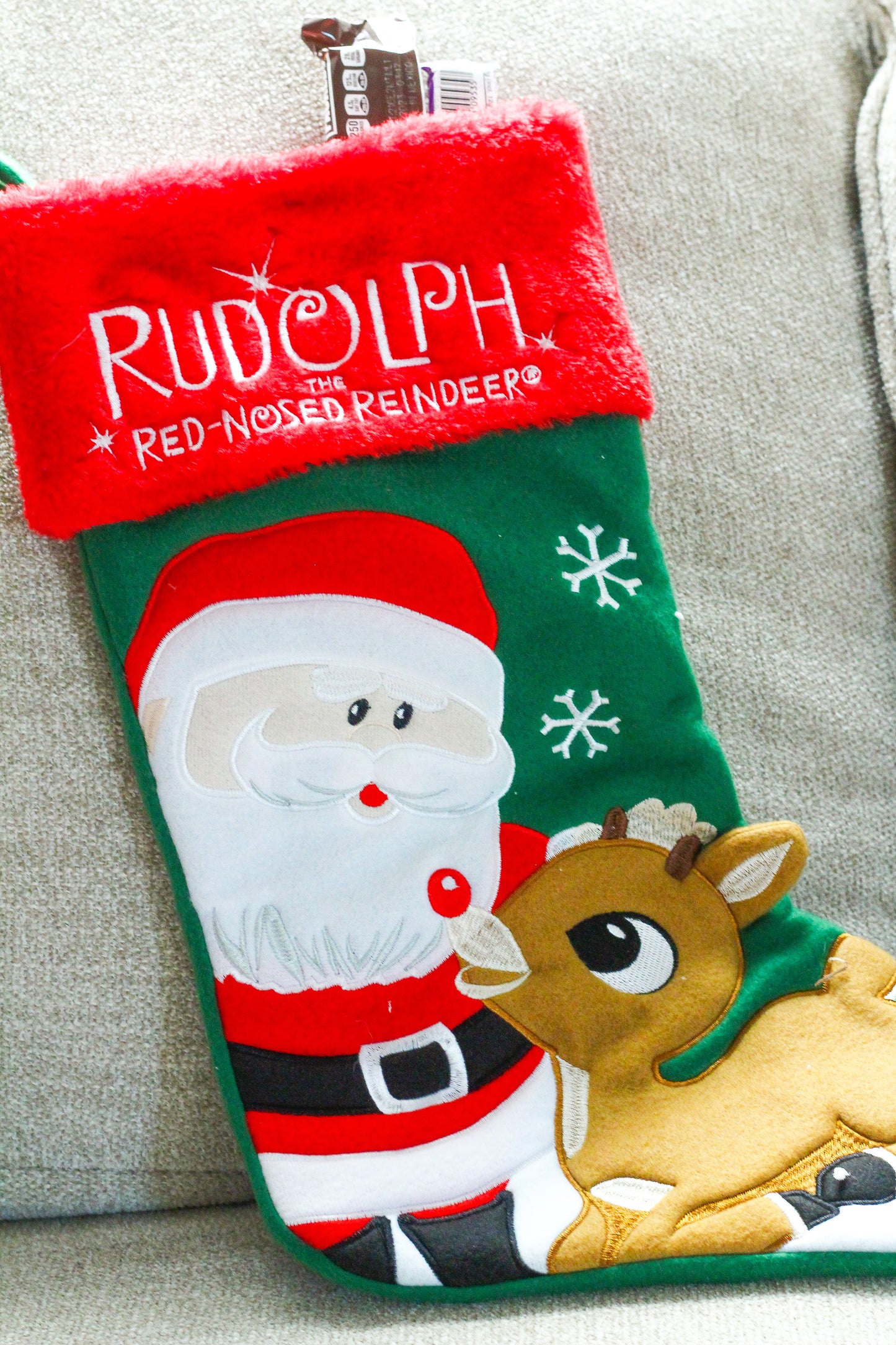 
                  
                    Rudolph the Red Nosed Reindeer Applique Christmas Stocking
                  
                