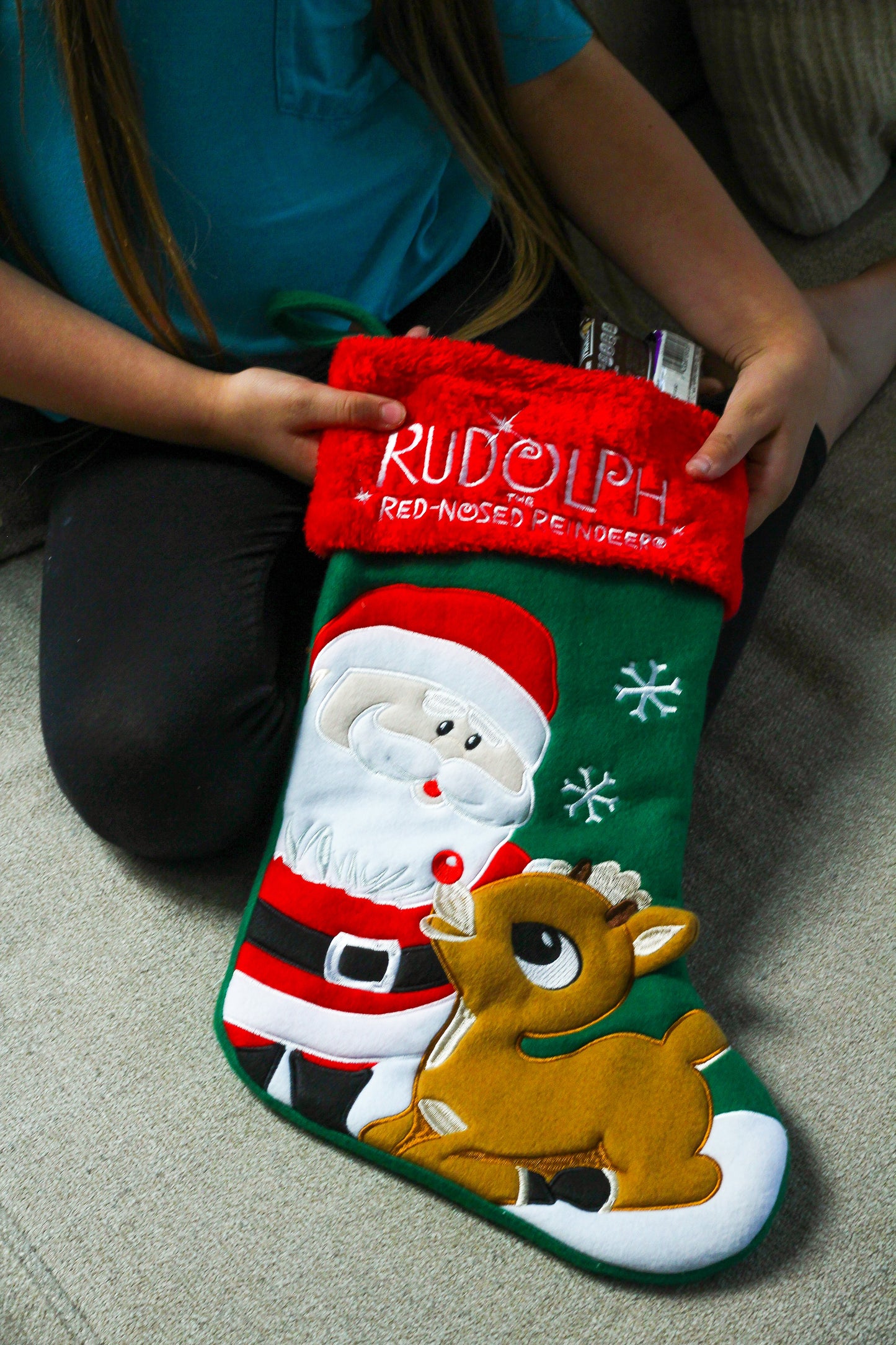 
                  
                    Rudolph the Red Nosed Reindeer Applique Christmas Stocking
                  
                