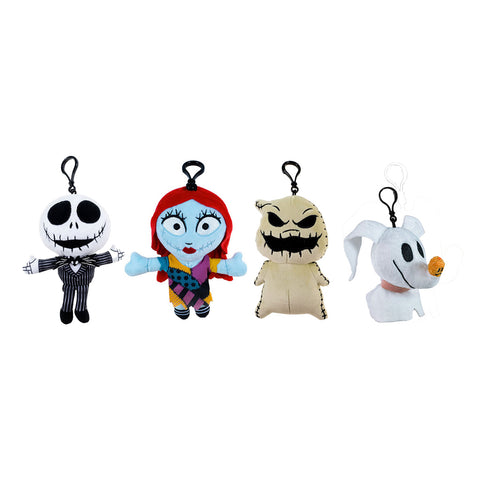 Disney The Nightmare Before Christmas 4-pack of 6 inch Plush Clips featuring Jack, Sally, Oogie Boogie and Zero