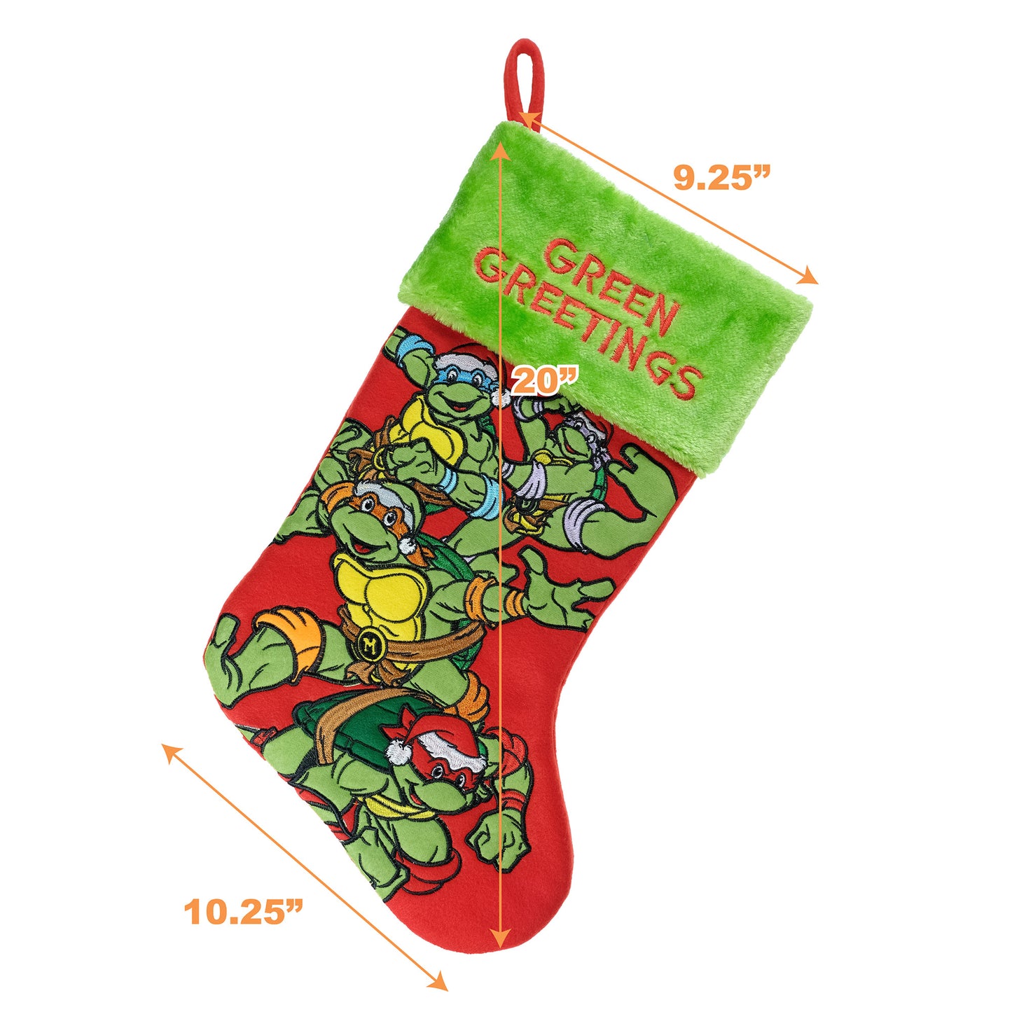Ninja Turtle Christmas Stocking Fully Lined Size of the Stocking 8 X 18  Name is Free 